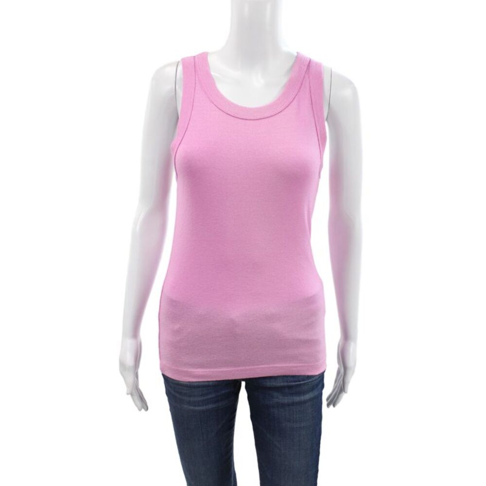 Michael Stars Women Basic Pink Scoop Neck Tank Size One Size